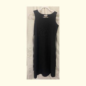 BLACK MIDI BODYCON TIE DRESS